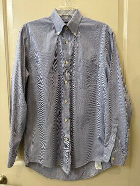 Lands' End Mens 15/33 Long Sleeve Button Down Shirt